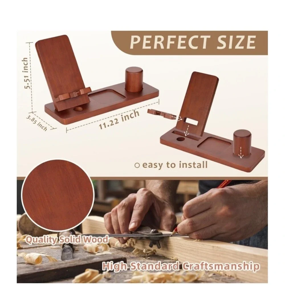 Wooden Phone Docking Station NIB